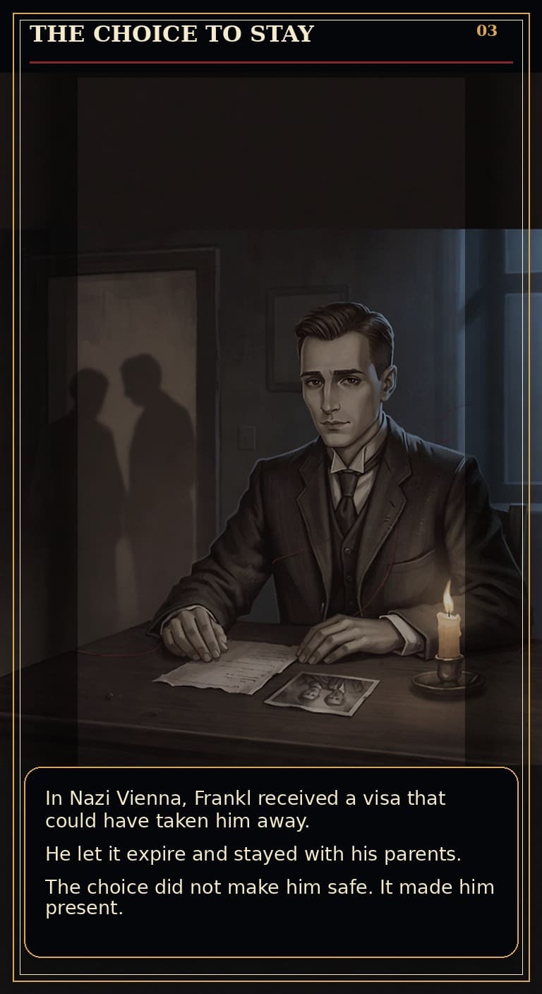 Page 3 of Viktor Emil Frankl: Meaning Under Ash - The Nazi camps strip away family, home, and manuscript.